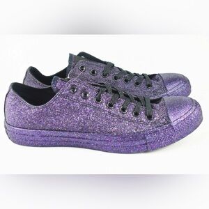 Converse All Star Purple Glitter Low Top Sneakers
